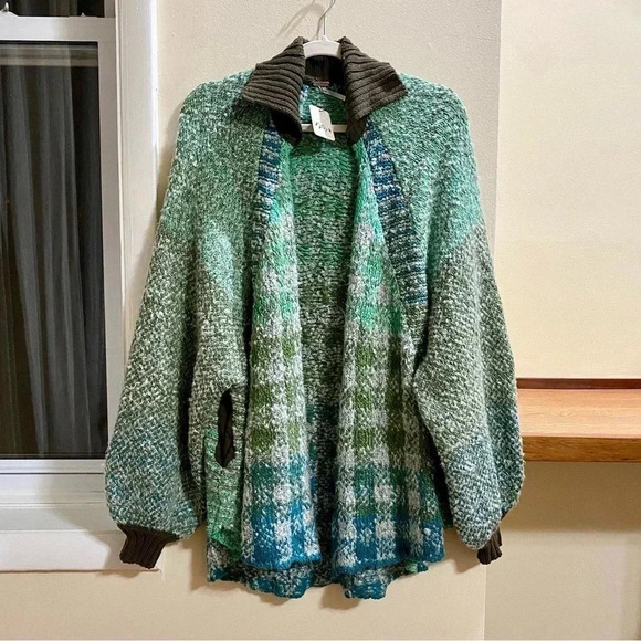 New Free People Time After Time Cardigan Sweater Jacket in Green Jade Medium - Picture 10 of 17